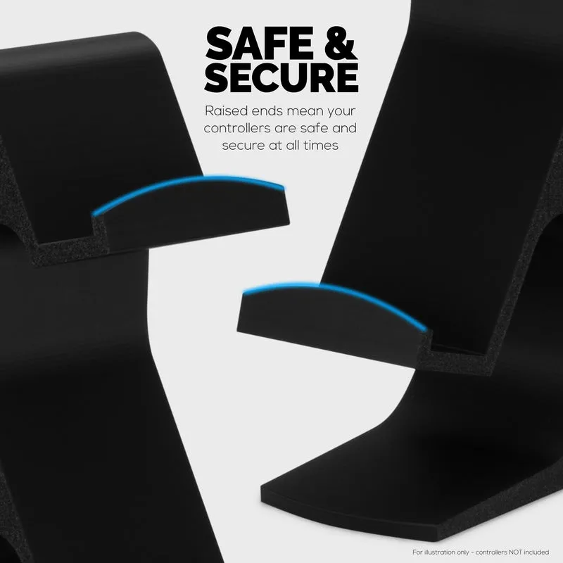Support de manette de jeu quadruple pour bureaux, conception intuitive, ajustement universel pour toutes les manettes de jeu, idéal pour les bureaux et les tables d'appoint, réduit l'encombrement et affiche mieux votre équipement