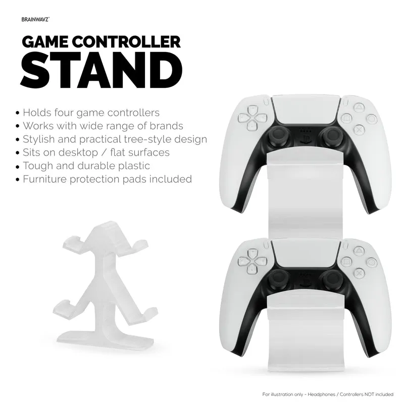 Support de manette de jeu quadruple pour bureaux, conception intuitive, ajustement universel pour toutes les manettes de jeu, idéal pour les bureaux et les tables d'appoint, réduit l'encombrement et affiche mieux votre équipement