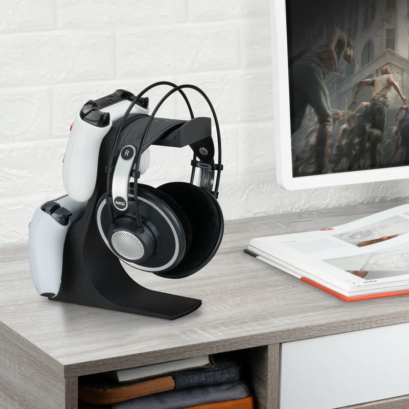 The Gravitas - Support pour casque et manette de jeu pour bureaux - Conception universelle pour tous les types de casques et de manettes de jeu