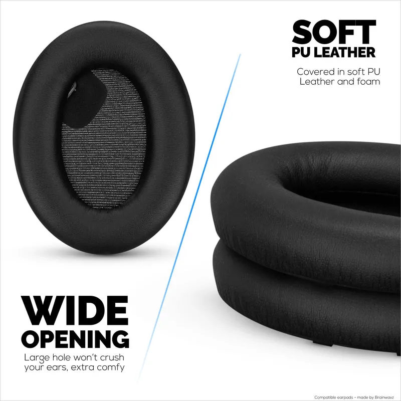 Sony WH-1000XM4 Oreillettes de rechange – Coussinets en cuir PU souple et mousse à mémoire de forme pour plus de confort, installation facile et rapide