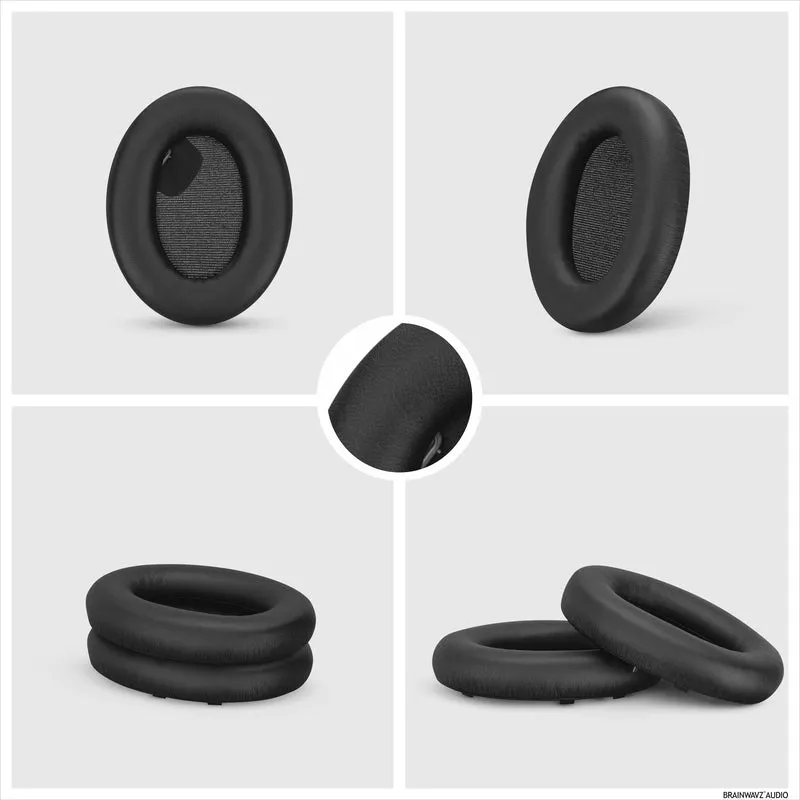 Sony WH-1000XM4 Oreillettes de rechange – Coussinets en cuir PU souple et mousse à mémoire de forme pour plus de confort, installation facile et rapide