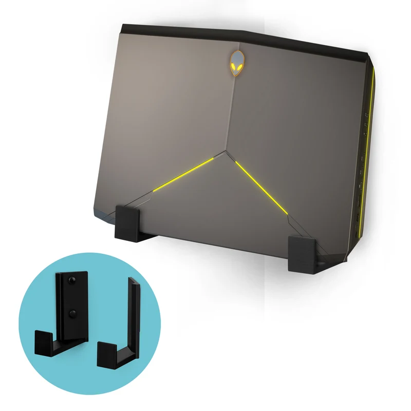 Boîte de câble d'angle 2.5 pouces et support mural pour routeur, adhésif et à visser, pour commutateur réseau, modem, Wi-Fi maillé, Apple TV, appareils photo, haut-parleurs et plus encore, appareils jusqu'à 2.5 pouces / 63 mm d'épaisseur