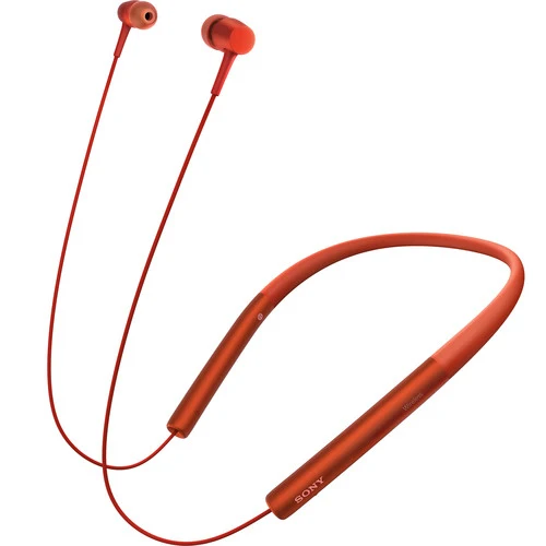 Sony MDR-EX750BT - Earphones with mic - in-ear - behind-the-neck mount - wireless - Bluetooth - NFC - cinnabar red