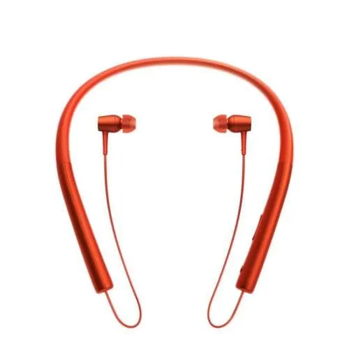 Sony MDR-EX750BT - Earphones with mic - in-ear - behind-the-neck mount - wireless - Bluetooth - NFC - cinnabar red