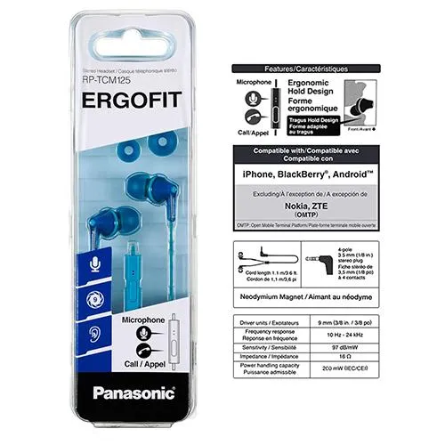 Panasonic RP-TCM125 In-Ear Buds w/ Mic & Remote