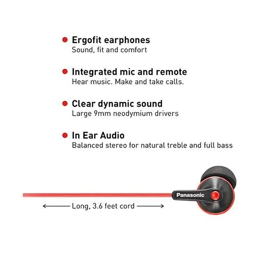 Panasonic RP-TCM125 In-Ear Buds w/ Mic & Remote