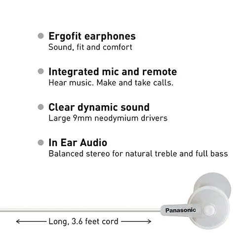 Panasonic RP-TCM125 In-Ear Buds w/ Mic & Remote