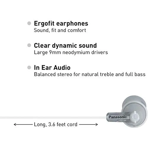 Panasonic RPHJE120 In-Ear Earbud Headphones