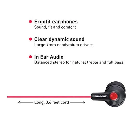 Panasonic RPHJE120 In-Ear Earbud Headphones
