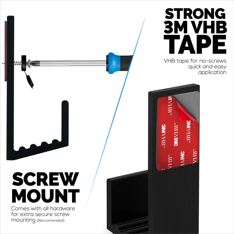 Support de suspension mural pour boîtier de câble 1.5", pour routeurs, ordinateurs portables, modem, Wifi maillé, Apple TV, commutateur réseau et plus encore, pour appareils jusqu'à 1.5" / 38 mm de large, adhésif et à visser