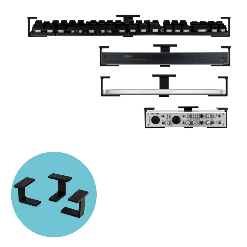 Support de fixation pour ordinateur portable sous le bureau, à visser, appareils jusqu'à 1.7 cm d'épaisseur pour ordinateurs portables Macbook Routeurs Surface iPads Tablettes et plus