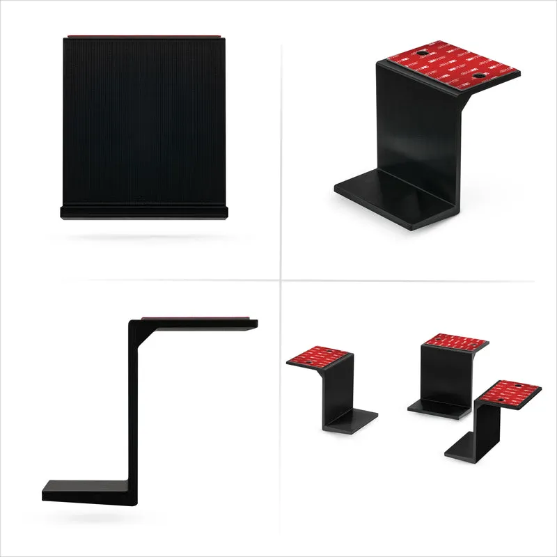 Support de bureau pour ordinateur portable et autres appareils jusqu'à 7,6 cm (3 pouces), fixation adhésive et à visser. Convient aux appareils jusqu'à 7,6 cm (3 pouces) tels que petits ordinateurs, ordinateurs portables, MacBook, Surface, claviers, routeurs, modems, décodeurs, commutateurs réseau, etc.