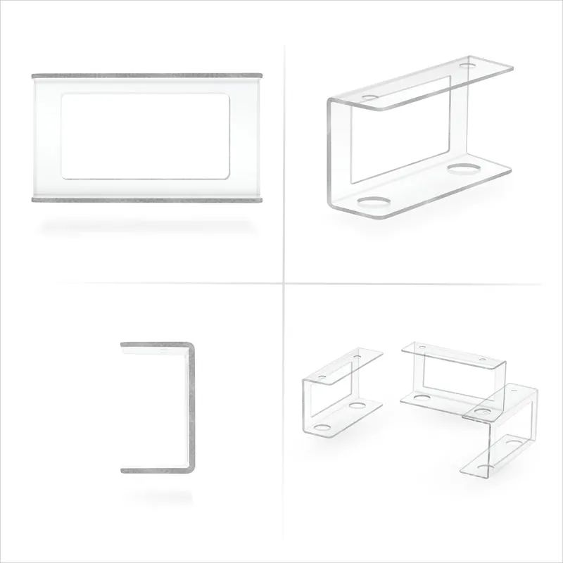 Support pour ordinateur portable sous le bureau Support transparent VHB et appareils à visser comme les ordinateurs portables Macbooks Surface Clavier Routeurs Modems Boîte de câble Commutateur réseau et plus