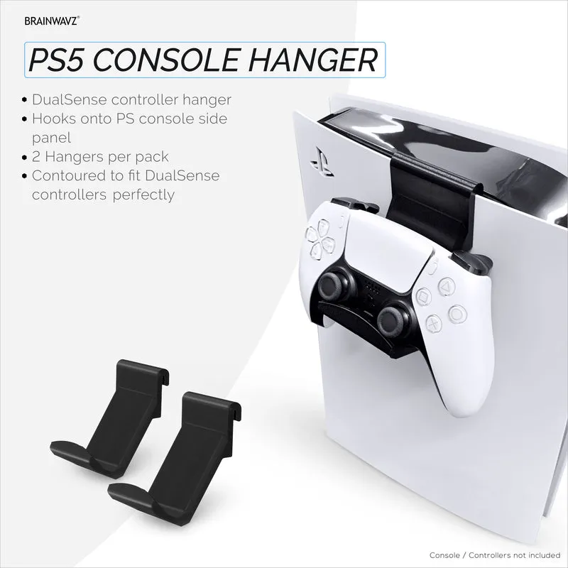 Support de console de contrôleur de jeu PS5 (lot de 2) pour manette de jeu Playstation PS5 DualSense, conception de suspension à crochet, aucun dommage ni adhésif