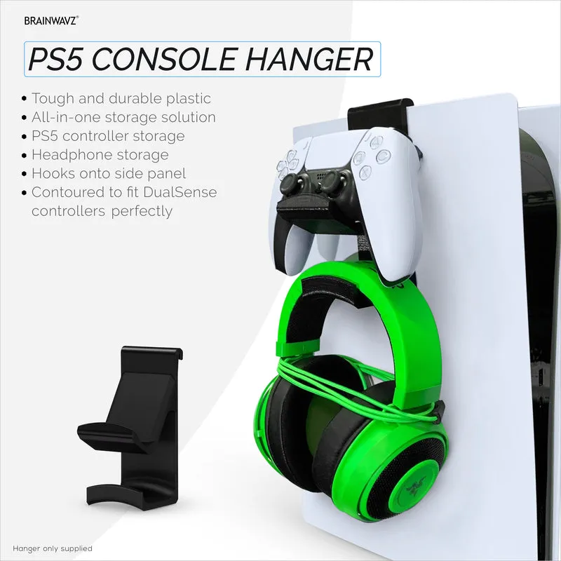 Contrôleur de jeu PS5 et support de console de suspension pour casque pour PlayStation PS5 DualSense Gamepad, support de suspension à crochet