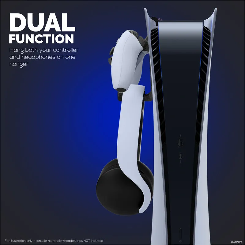 Contrôleur de jeu PS5 et support de console de suspension pour casque pour PlayStation PS5 DualSense Gamepad, support de suspension à crochet