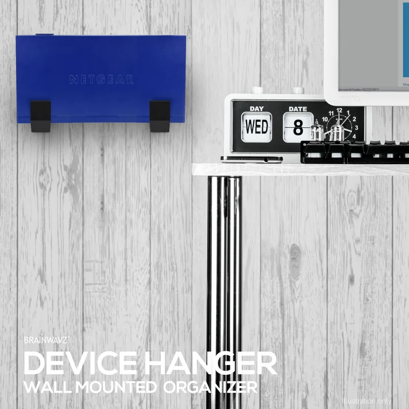 Support de suspension mural pour boîtier de câble 2.5 pouces, adhésif et à visser, pour routeurs, ordinateurs portables, modem, Wi-Fi maillé, Apple TV, commutateur réseau, etc.