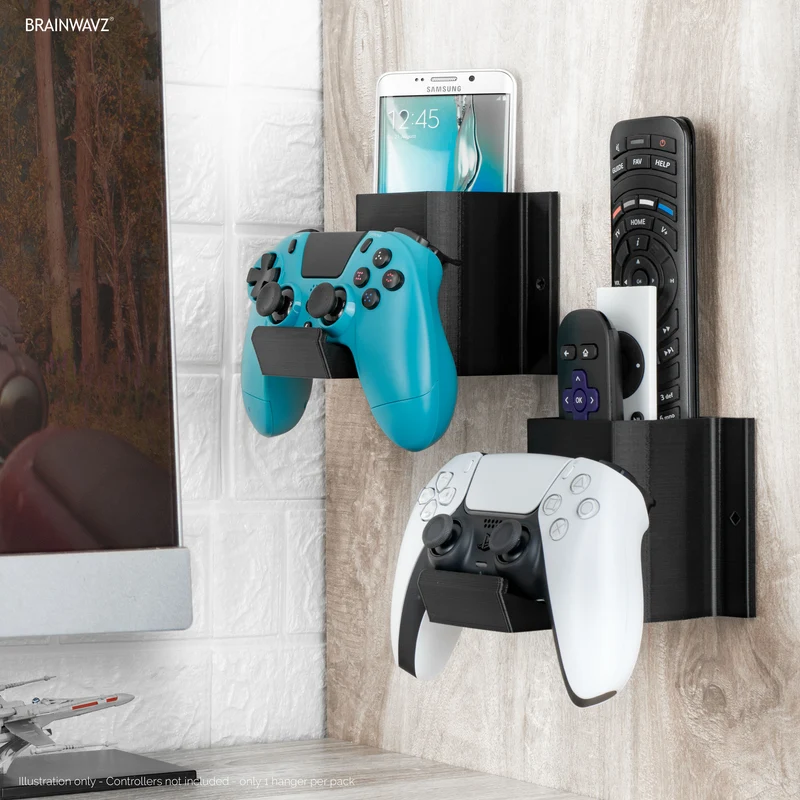 The Elephant - Support mural pour contrôleur de jeu et télécommande TV, adhésif et à visser, conception universelle pour manettes de jeu PC Xbox ONE PS5 PS4