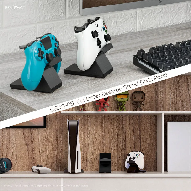 Support de bureau pour contrôleur de jeu (lot de 2) - Design universel pour Xbox ONE, PS5, PS4, PC, Steelseries, Steam et plus, réduit l'encombrement UGDS-05