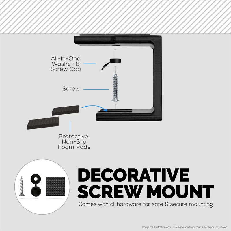 Support pour ordinateur portable sous le bureau avec adhésif et vis pour appareils tels que les ordinateurs portables, les Macbooks, les routeurs de clavier de surface, le modem, le boîtier de câble, le commutateur réseau, etc.