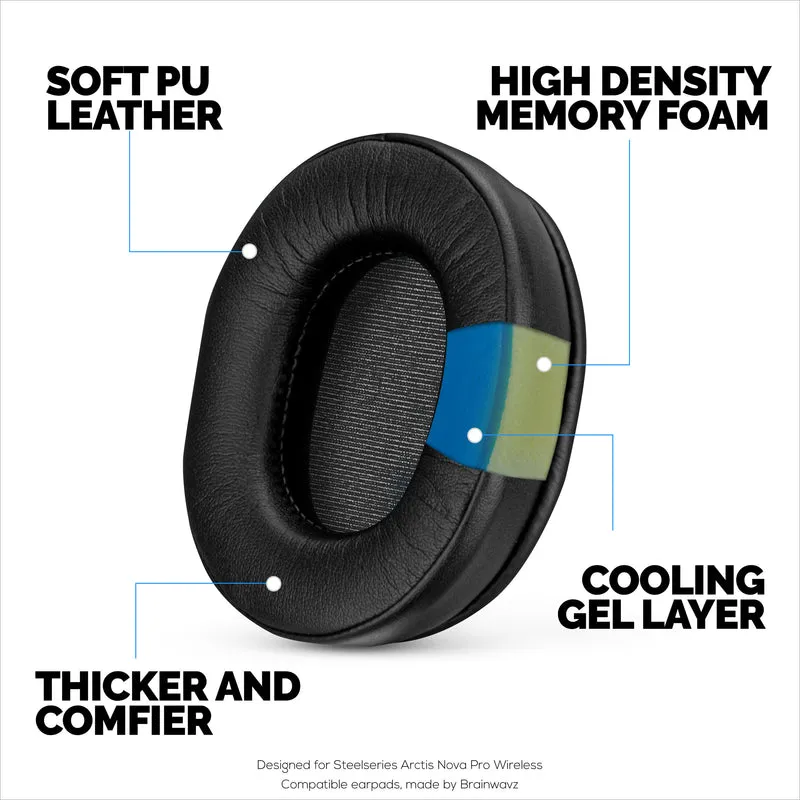 Steelseries Arctis Enhanced Gaming Earpads avec gel de refroidissement et mousse à mémoire de forme - Conçus pour la plupart des casques Arctis