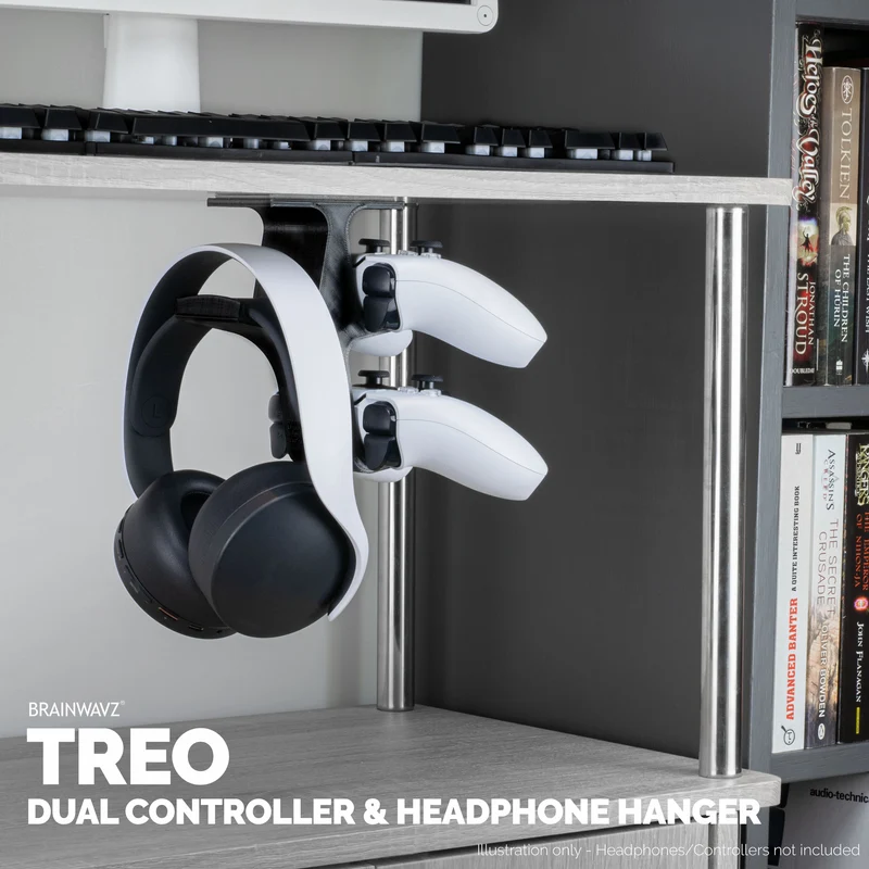 Le Treo - Double manette sous le bureau et support de casque