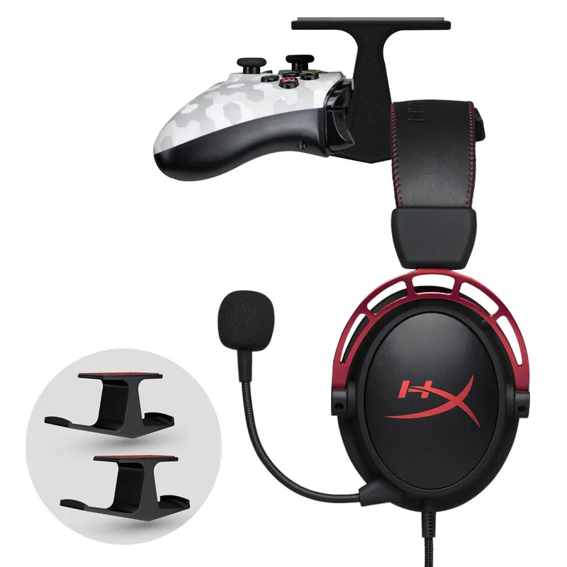 The Gorgon - Support de suspension pour casque et contrôleur de jeu sous le bureau - Convient pour Xbox, PS5/PS4, support adhésif universel, sans vis