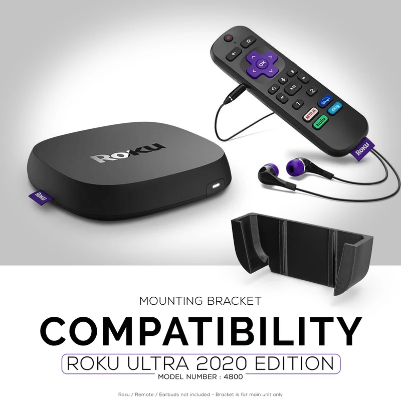 Support mural et TV Roku Ultra 2020 - Support adhésif, sans vis ni désordre