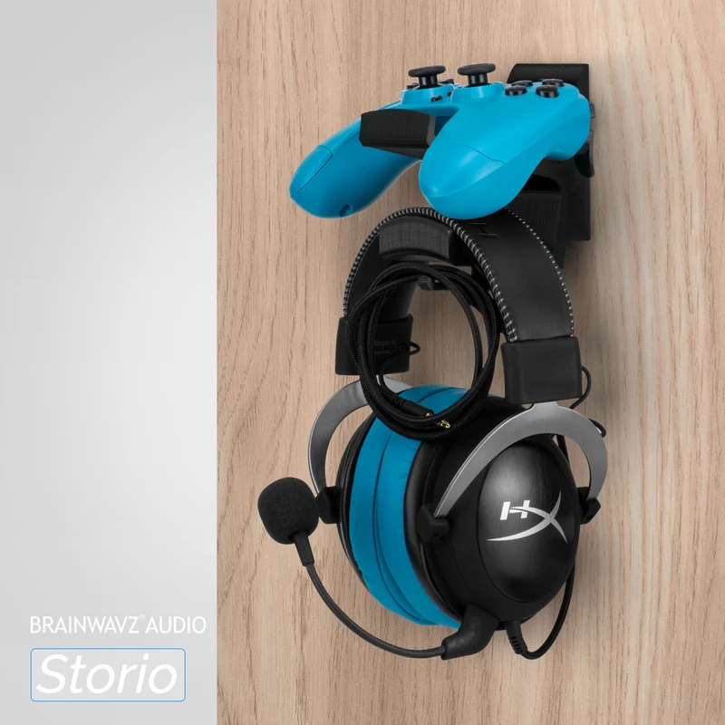 The Storio - Manette de jeu et support mural pour casque - Support adhésif universel, sans vis ni désordre