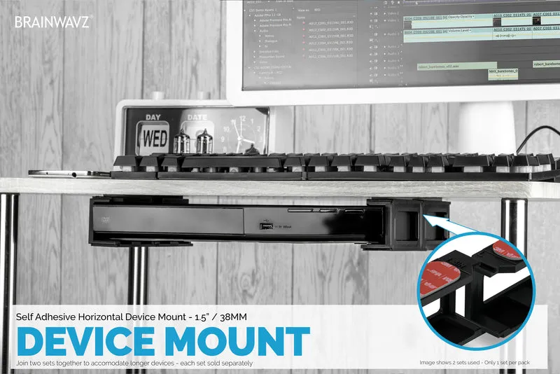 Support de montage sous bureau modulaire pour claviers, routeurs, boîtiers de câbles et plus