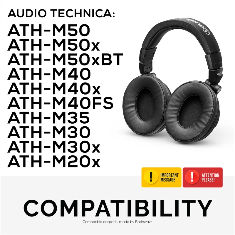 ProStock ATH M50X & M Series Coussinets de rechange - Forme personnalisée avec mousse à mémoire de forme - Micro suède