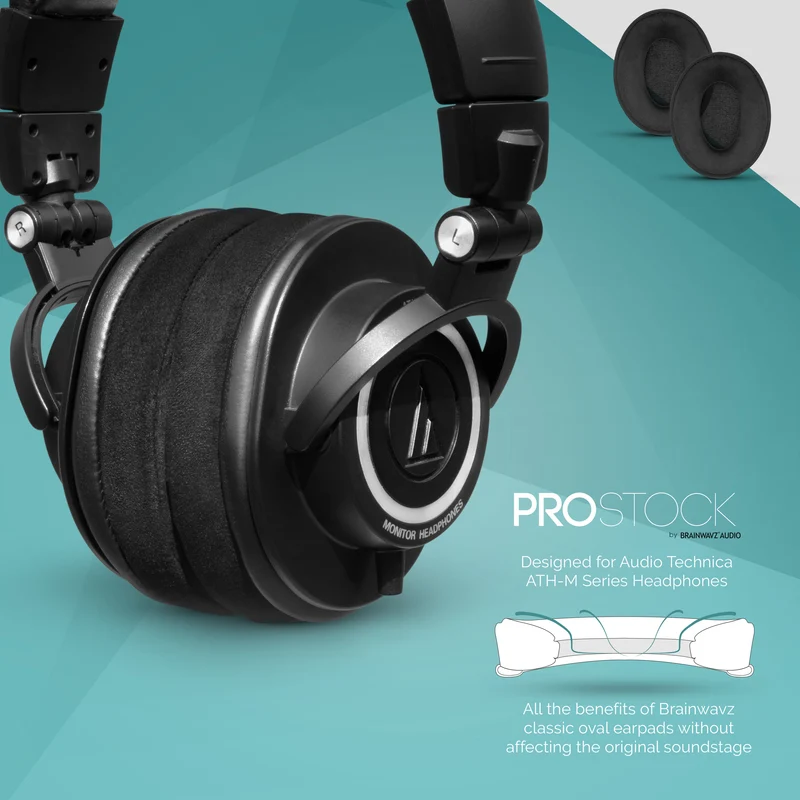 ProStock ATH M50X & M Series Coussinets de rechange - Forme personnalisée avec mousse à mémoire de forme - Micro suède