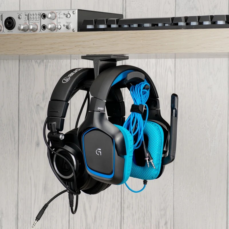 Ultra-T - Support de suspension pour casque double sous le bureau
