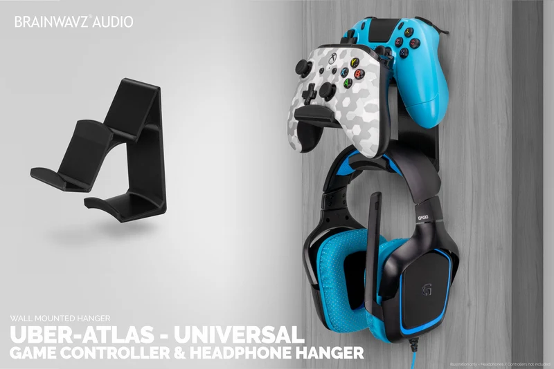 Uber Atlas - Contrôleur de jeu universel double et support pour casque - Facile à installer, sans vis ni dégâts