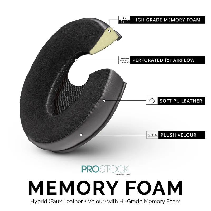 ProStock ATH M50X & M Series Coussinets de rechange - Forme personnalisée avec mousse à mémoire de forme - Hybride