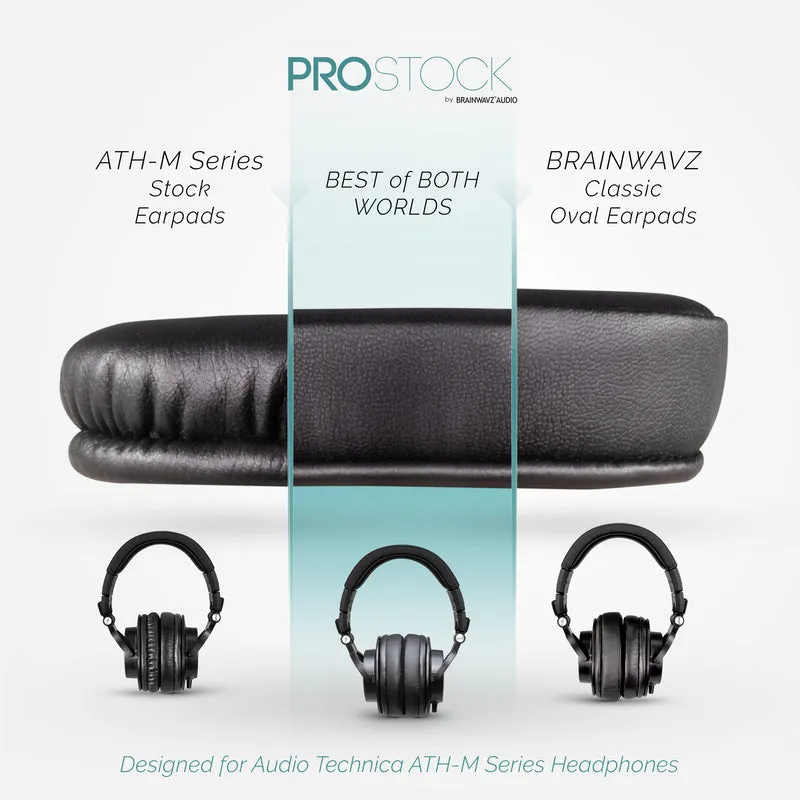 ProStock ATH M50X & M Series Coussinets de rechange - Forme personnalisée avec mousse à mémoire de forme - PU