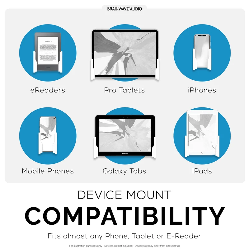 Support mural adhésif universel pour tablette et téléphone - Convient aux iPhones, iPads et à la plupart des téléphones et tablettes Android