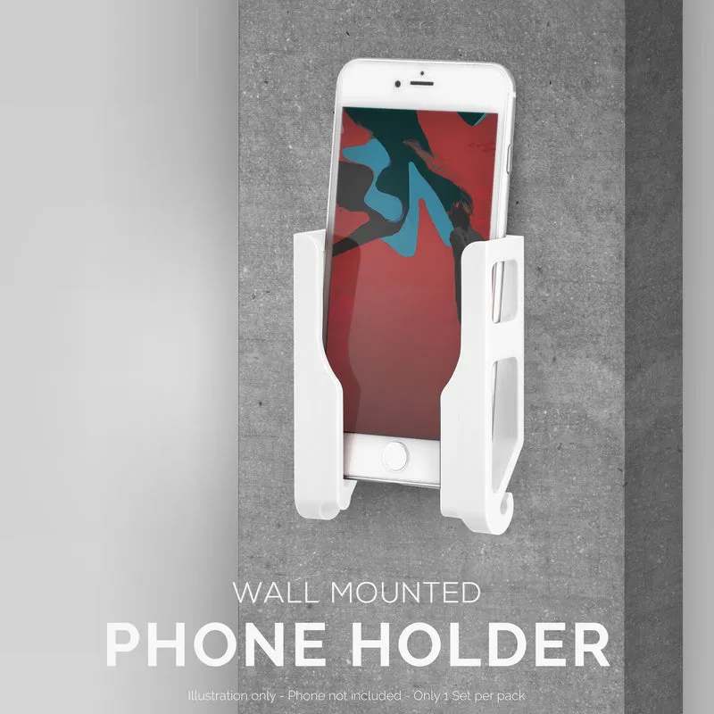 Support mural adhésif universel pour tablette et téléphone - Convient aux iPhones, iPads et à la plupart des téléphones et tablettes Android