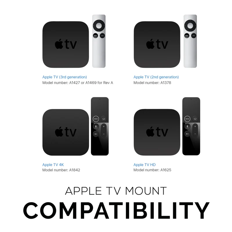 Support mural et TV adhésif Apple TV 4K et HD - Pas de vis ni de dégâts
