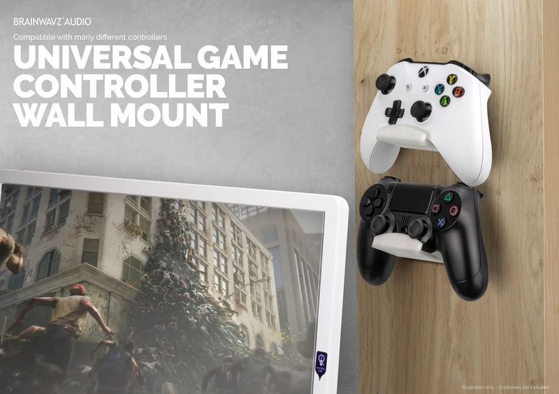 Lot de plusieurs supports muraux universels pour manettes de jeu (UGC1) compatibles avec Xbox, PlayStation, PC et autres consoles.