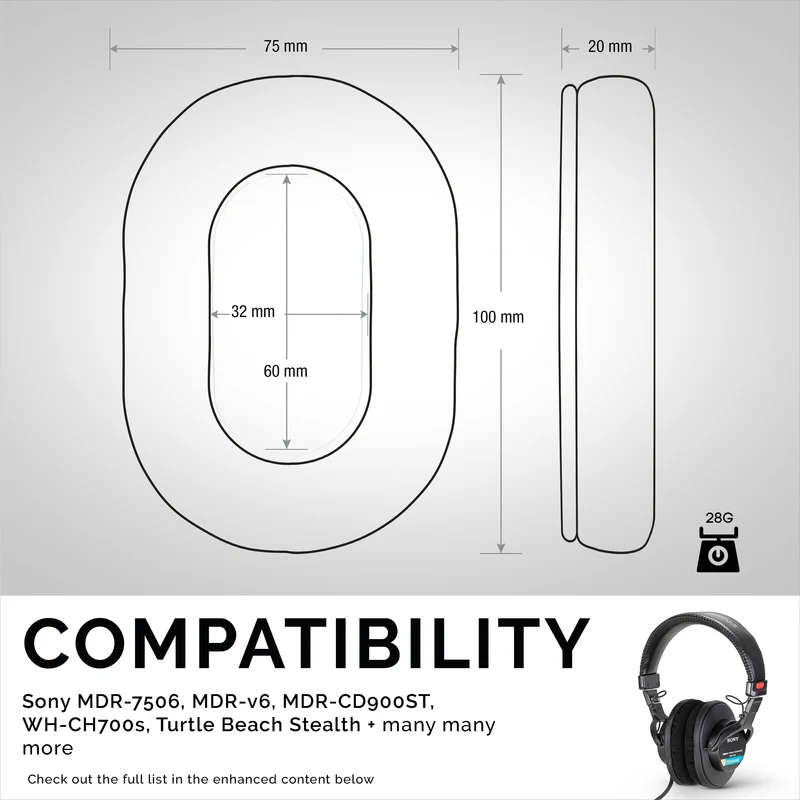 Coussinets d'oreille haut de gamme SONY MDR-7506 - Micro Suede