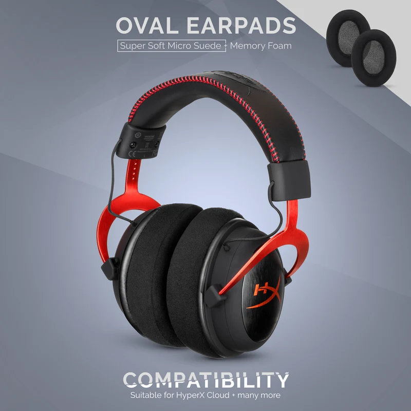 Oreillettes en mousse à mémoire de forme pour casque - ovales - micro suède