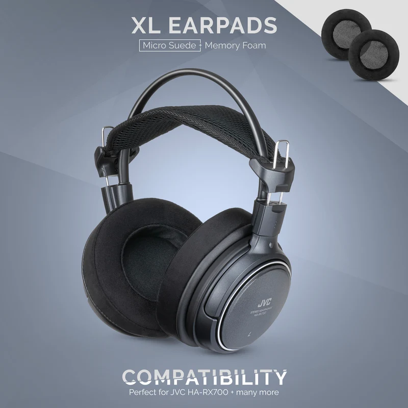Coussinets d'oreille en mousse à mémoire pour casque - Taille XL - Micro Suede