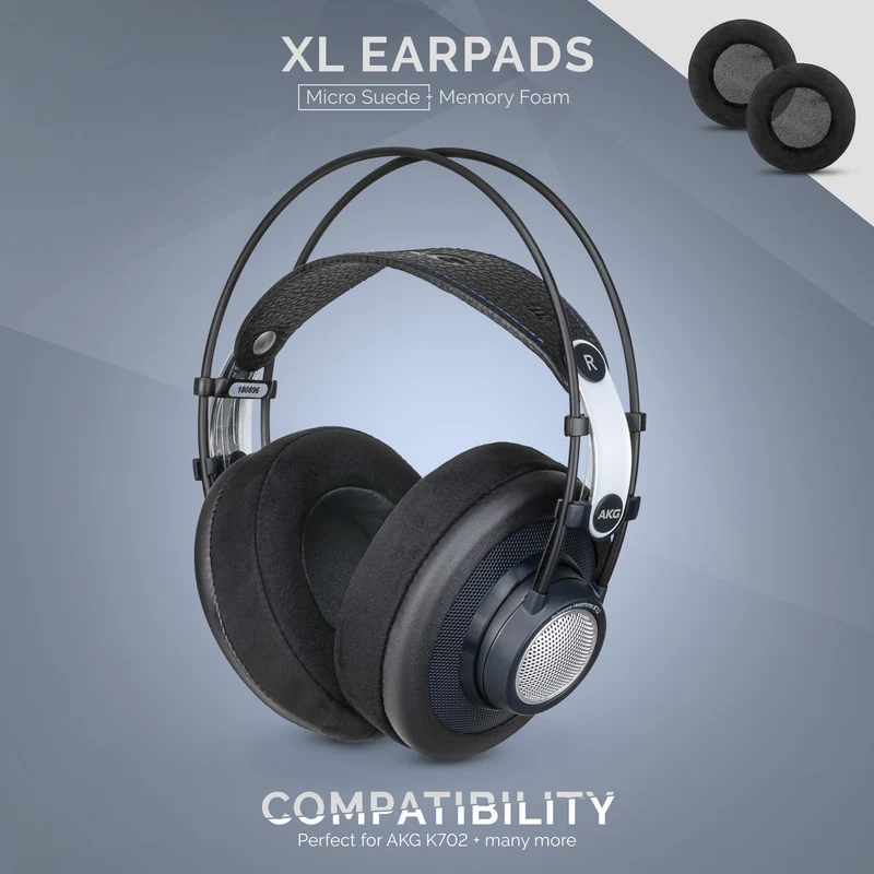 Coussinets d'oreille en mousse à mémoire pour casque - Taille XL - Micro Suede