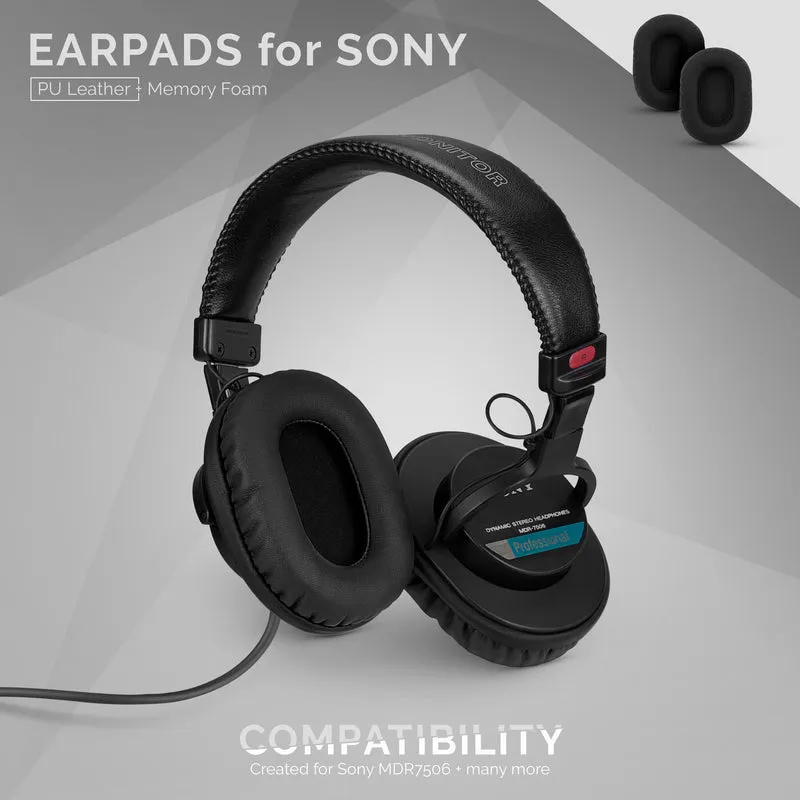 Oreillettes de rechange de qualité supérieure SONY MDR-7506 - Convient également aux écouteurs V6, CD900ST (PU)