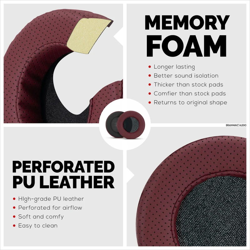 Coussinets d'oreille en mousse à mémoire de forme pour casque - XL - perforés