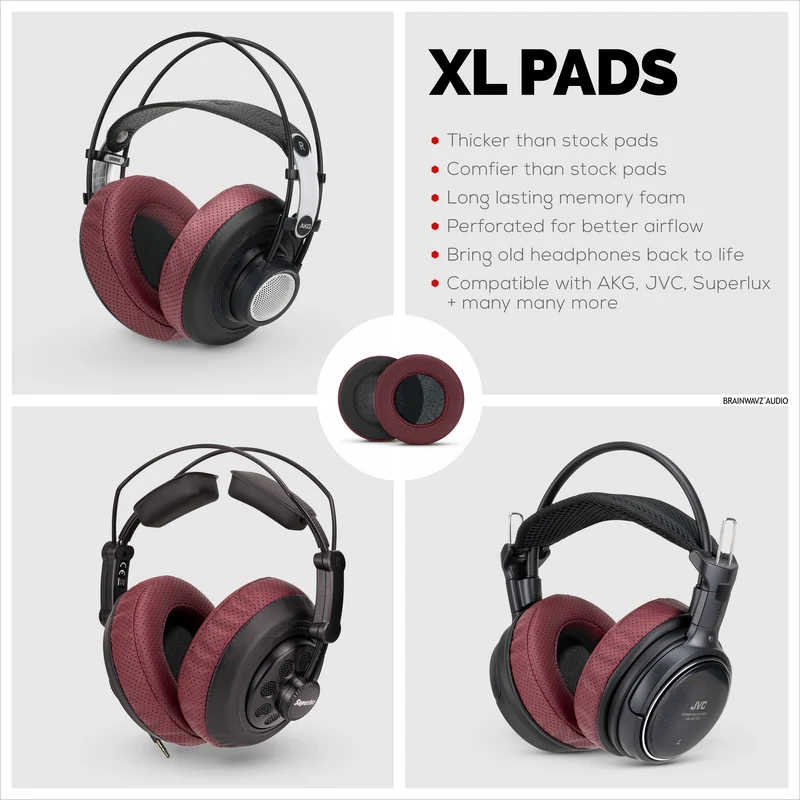 Coussinets d'oreille en mousse à mémoire de forme pour casque - XL - perforés