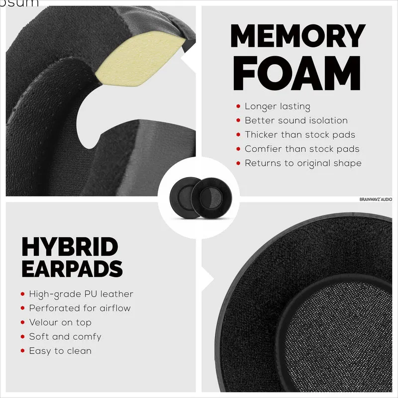 Oreillettes en mousse à mémoire de forme pour casque - rondes - hybrides
