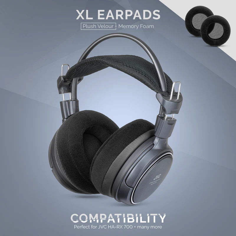 Oreillettes en mousse à mémoire de forme pour casque - Taille XL - Velours