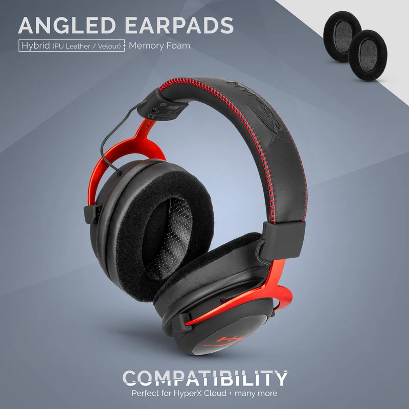 Coussinets d'oreille en mousse à mémoire de forme pour casque ovale à angle hybride